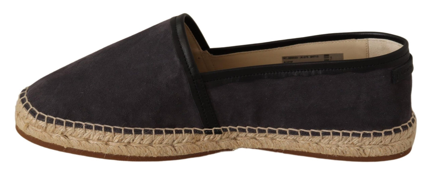 Elegant Gray Suede Espadrilles Slip-Ons