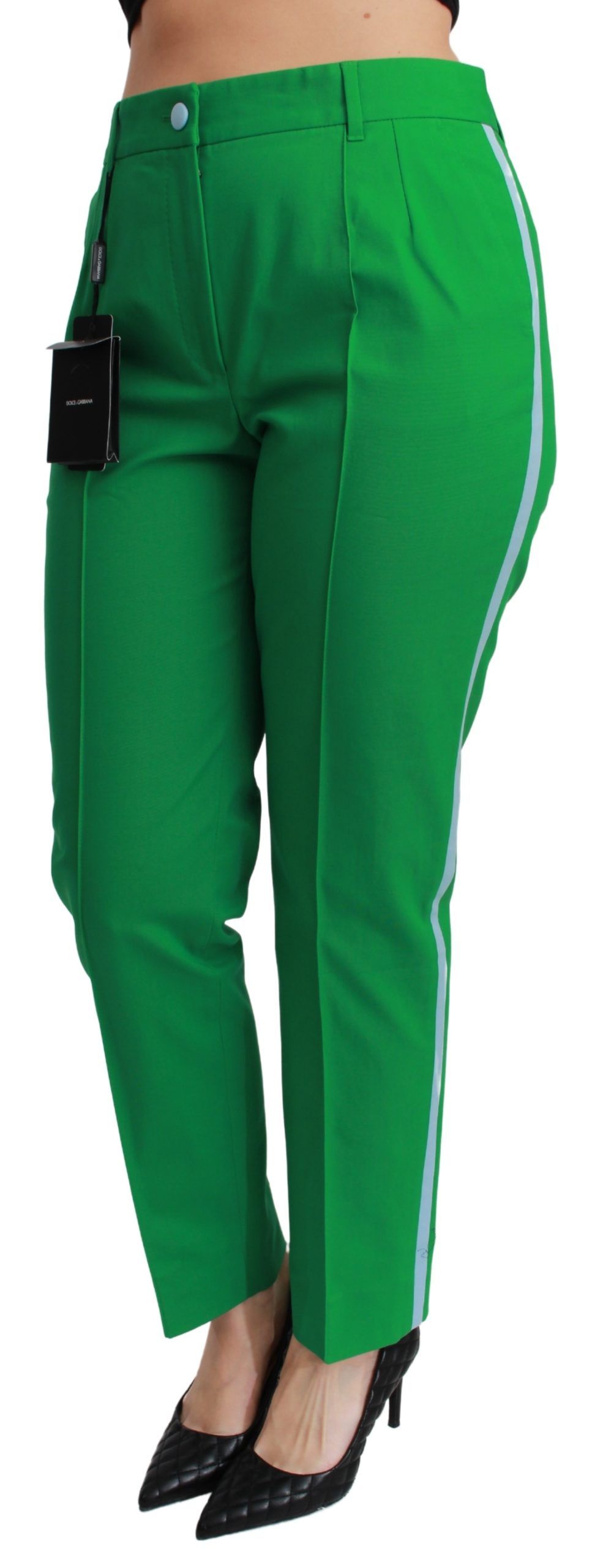 Elegant High-Waist Silk Blend Trousers