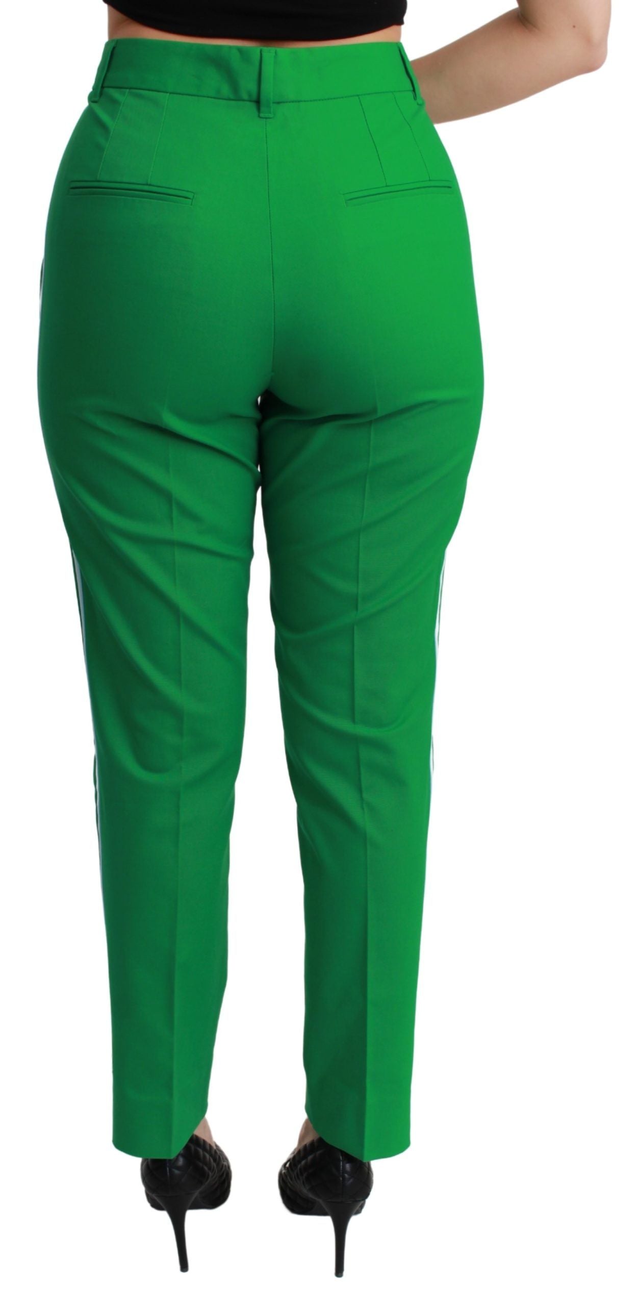 Elegant High-Waist Silk Blend Trousers