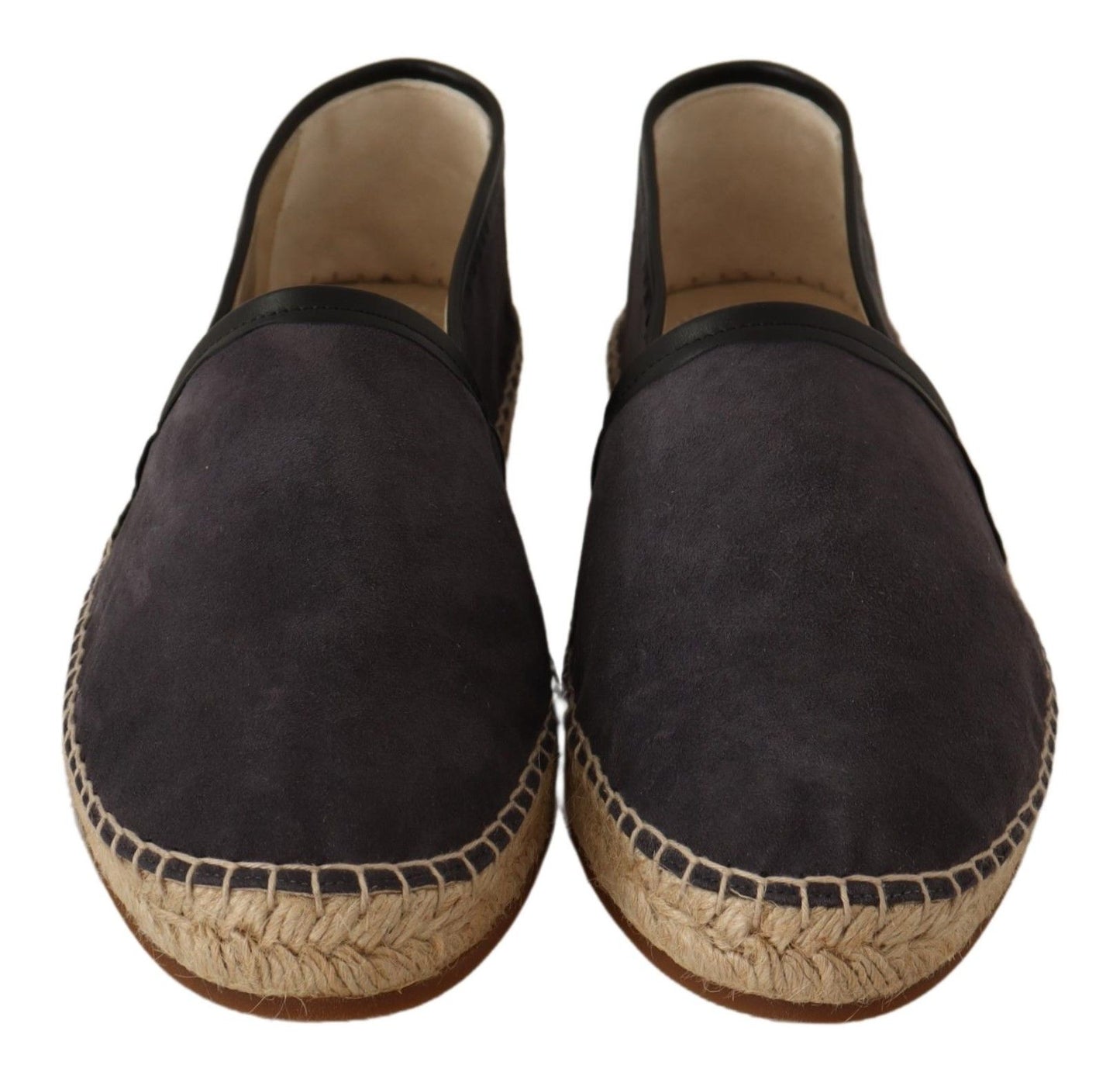 Elegant Gray Suede Espadrilles Slip-Ons