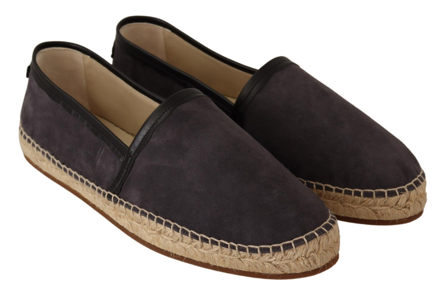 Elegant Gray Suede Espadrilles Slip-Ons