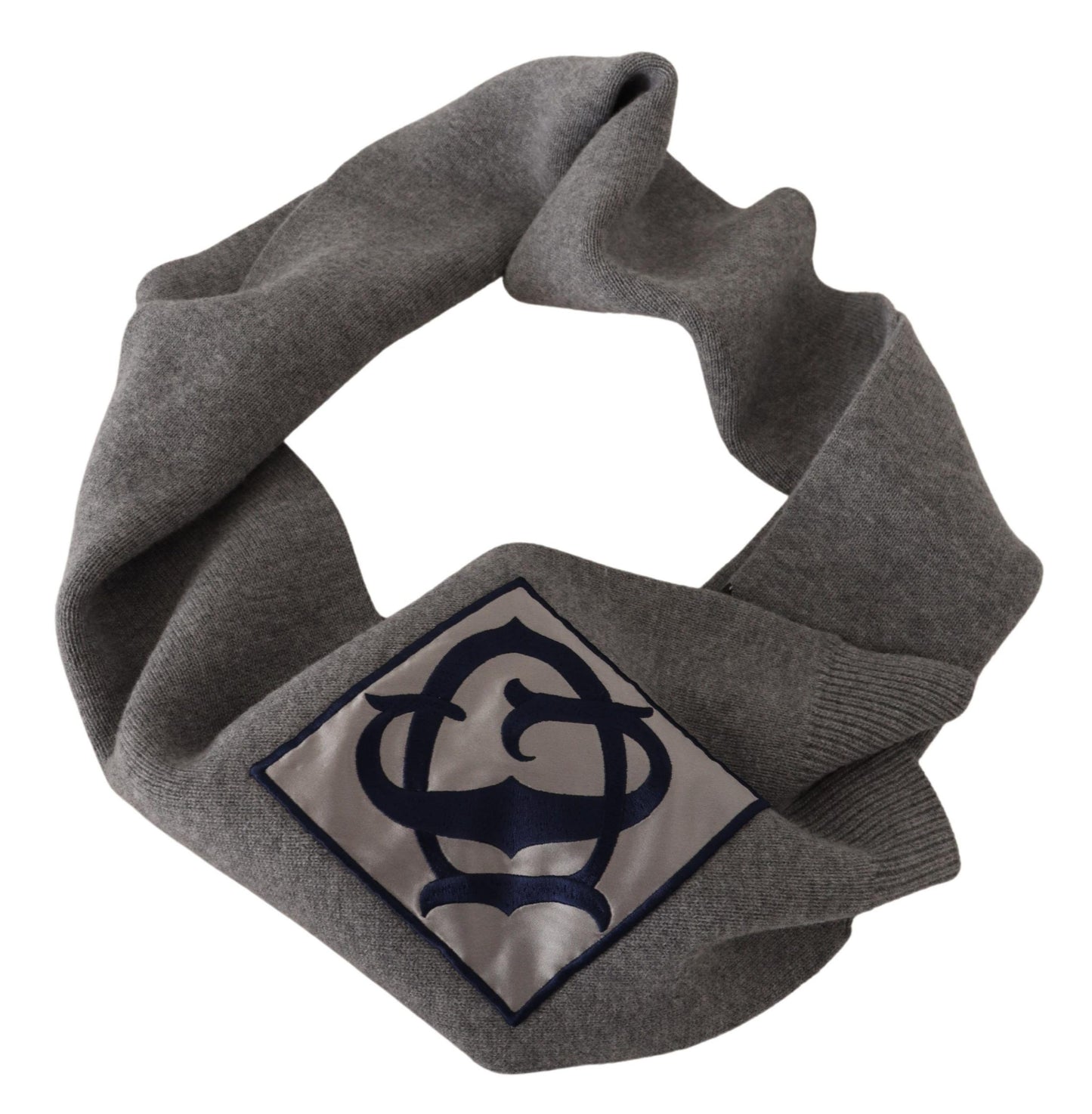 Elegant Gray Virgin Wool Scarf