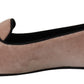 Pink Velvet Slip Ons Loafers Flats Shoes