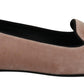 Pink Velvet Slip Ons Loafers Flats Shoes