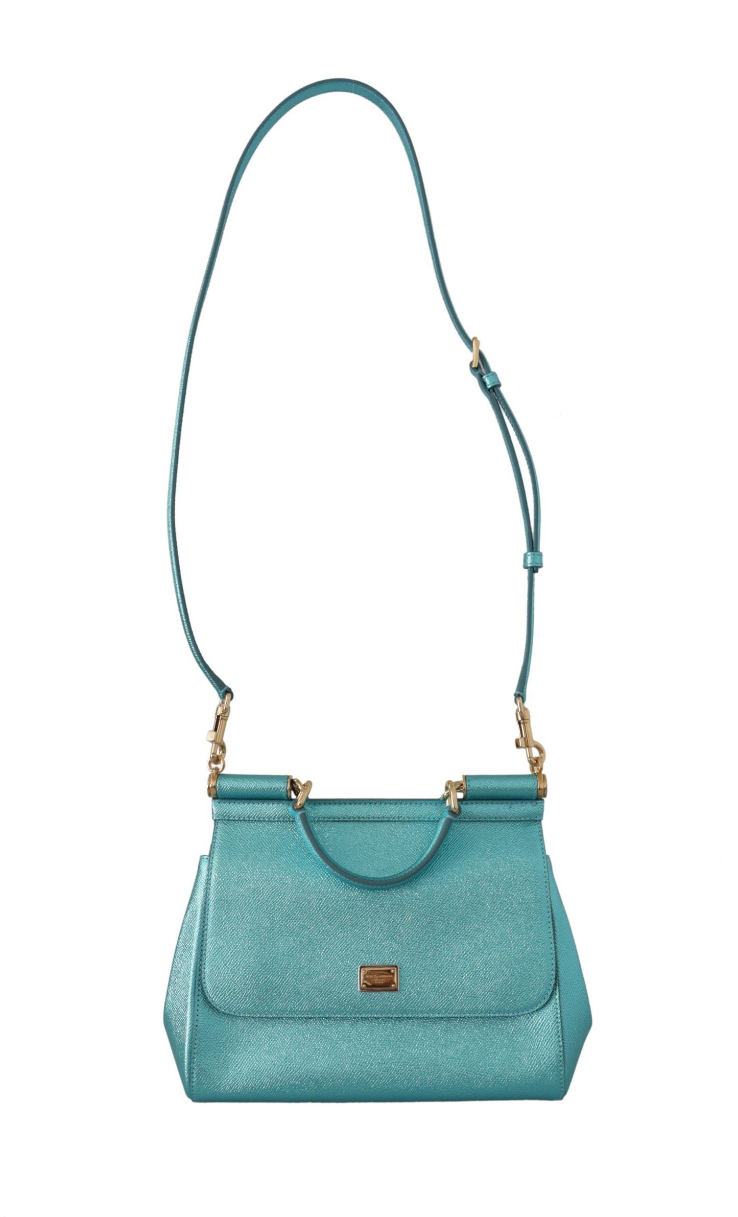 Elegant Medium Sicily Blue Leather Bag