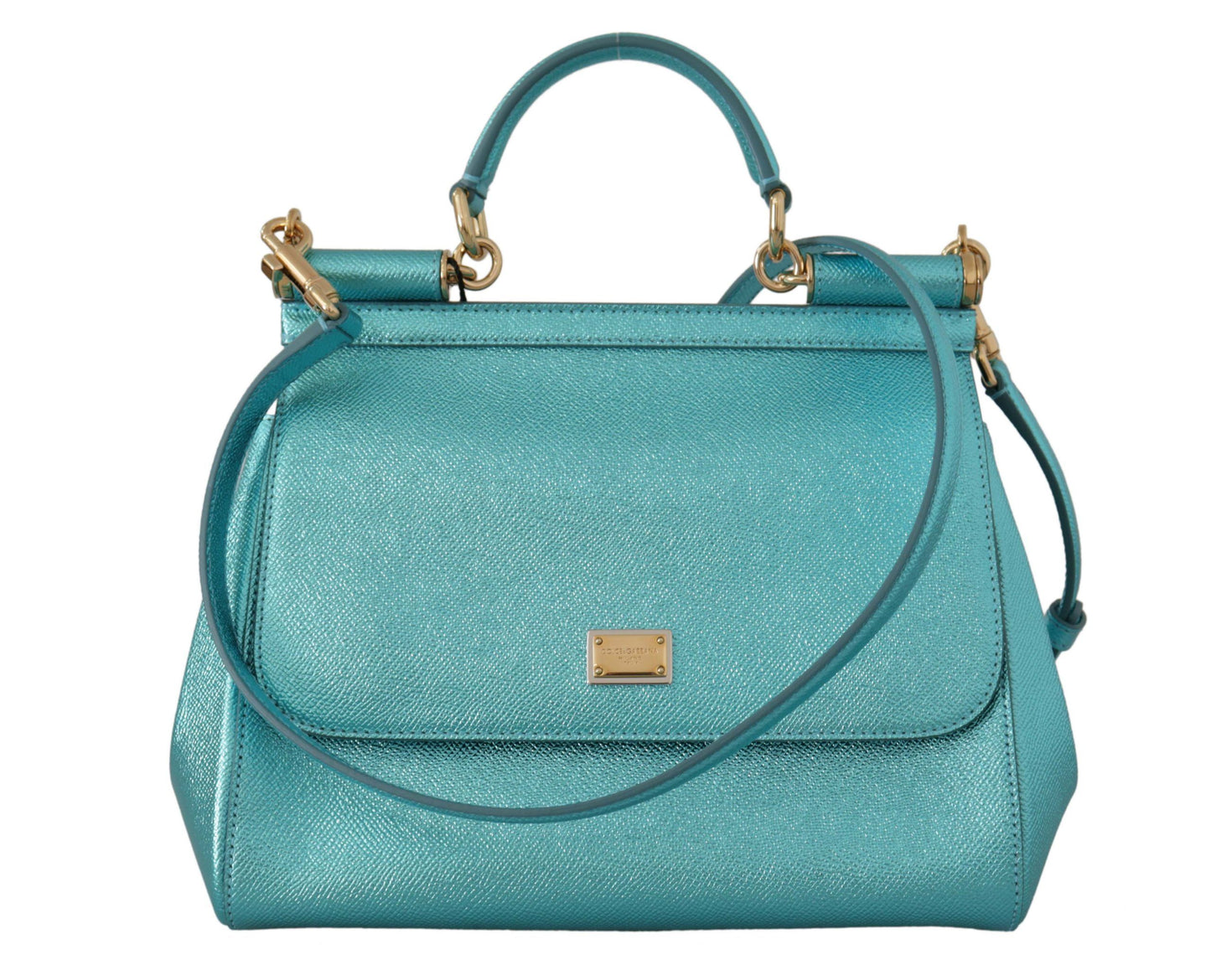 Elegant Medium Sicily Blue Leather Bag