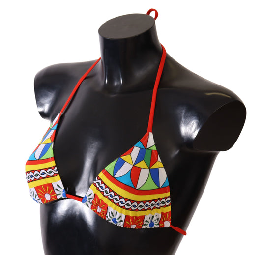 Multicolor Carretto Print Bikini Top