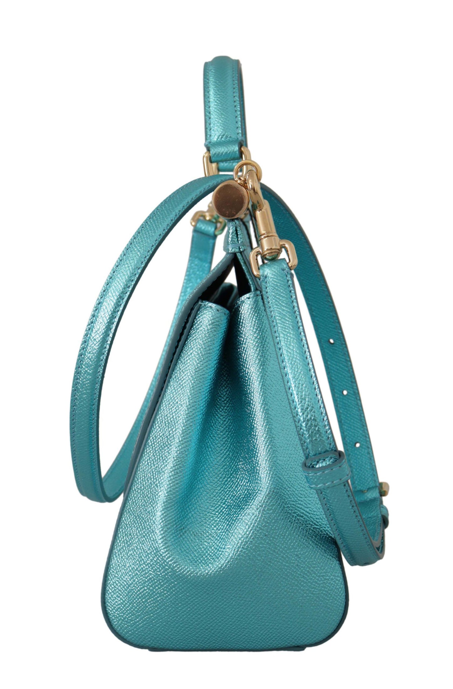 Elegant Medium Sicily Blue Leather Bag