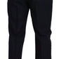 Elegant Blue Martini Wool-Silk Blend Suit