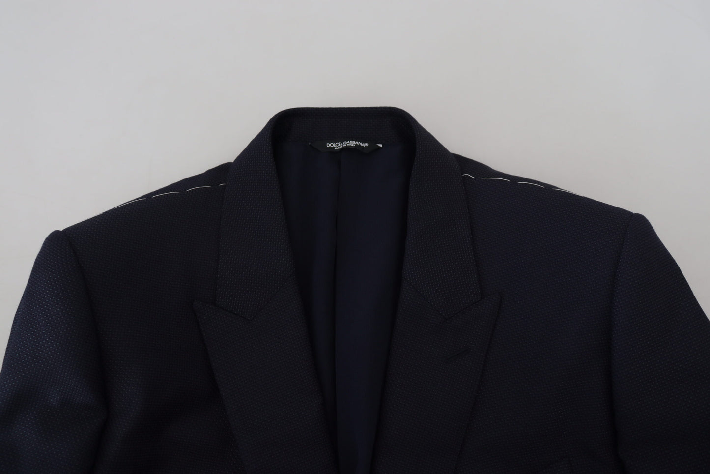 Elegant Blue Martini Wool-Silk Blend Suit