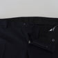 Elegant Blue Martini Wool-Silk Blend Suit