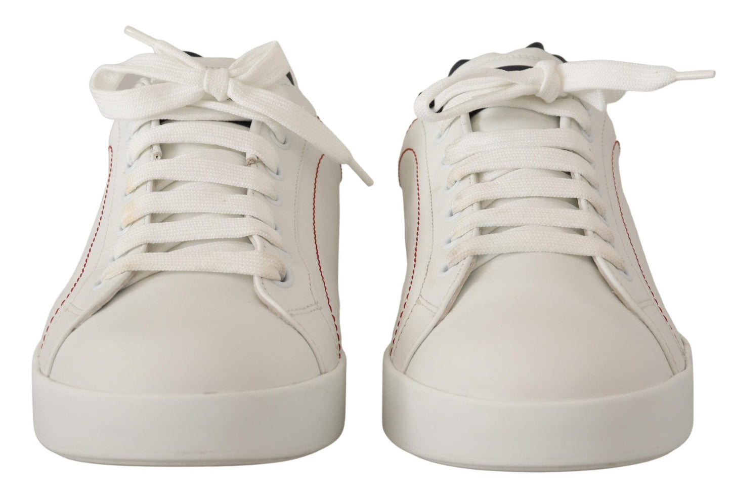 Sleek White Leather Casual Sneakers