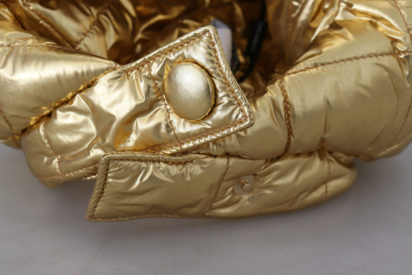 Opulent Gold Puffer Windproof Hat