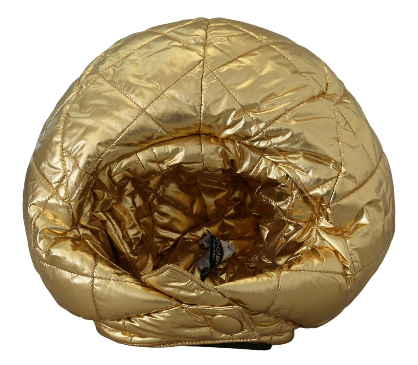 Opulent Gold Puffer Windproof Hat