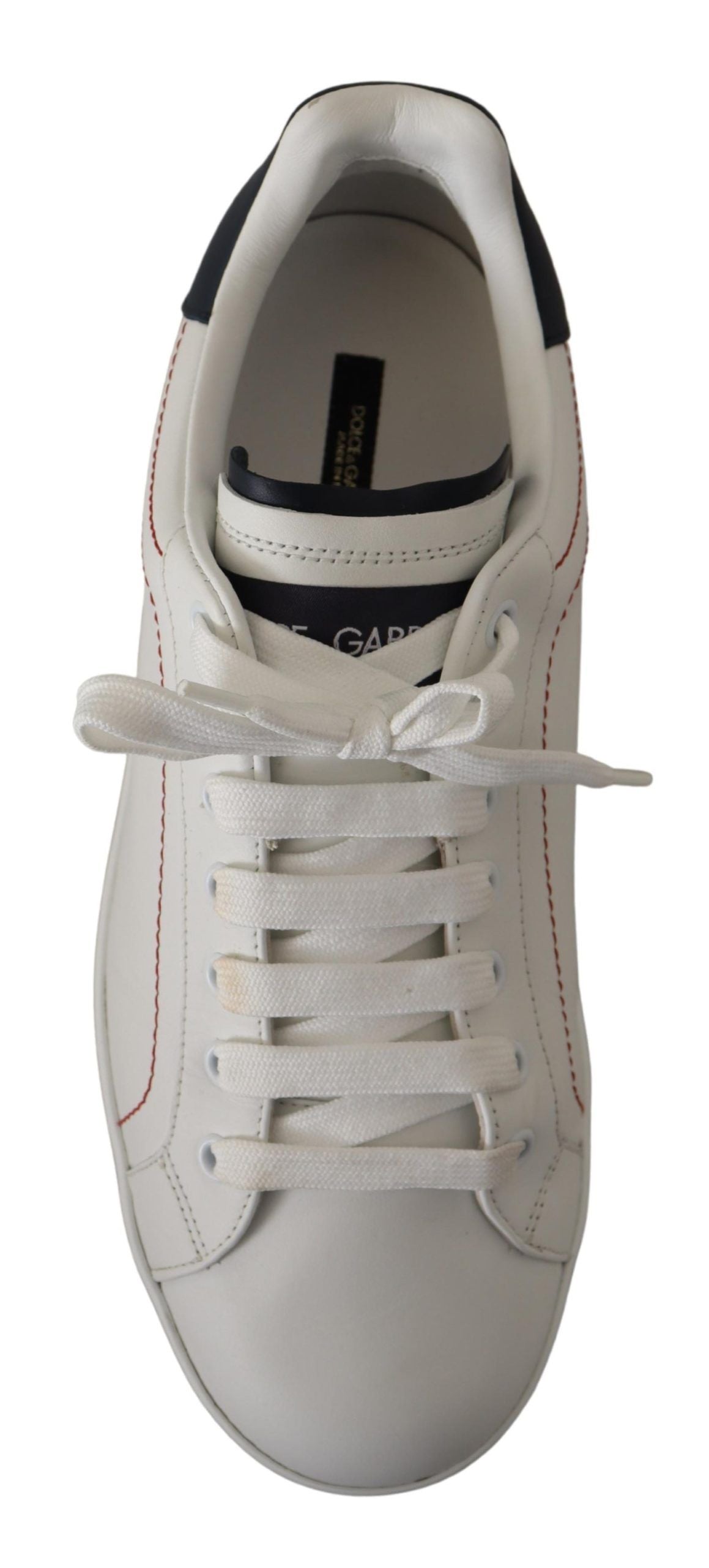 Sleek White Leather Casual Sneakers