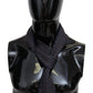 Navy Blue Silk Fringe Scarf