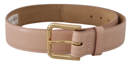 Elegant Light Pink Leather Belt