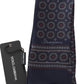 Navy Blue Silk Fringe Scarf