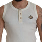 Off White Wool Tank Top Sleeveless T-shirt