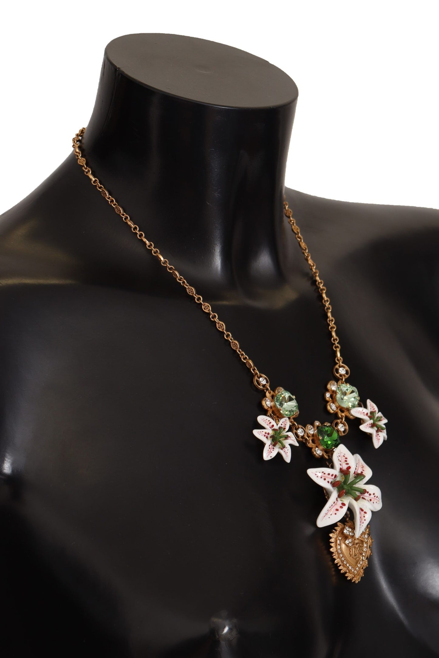 Elegant Amore Heart Floral Statement Necklace