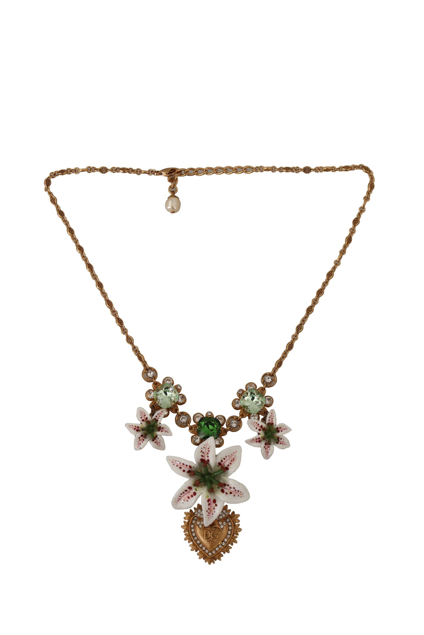 Elegant Amore Heart Floral Statement Necklace