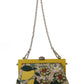 Multicolor Crystal Shoulder Silk Leather VANDA Purse