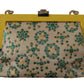 Multicolor Crystal Shoulder Silk Leather VANDA Purse