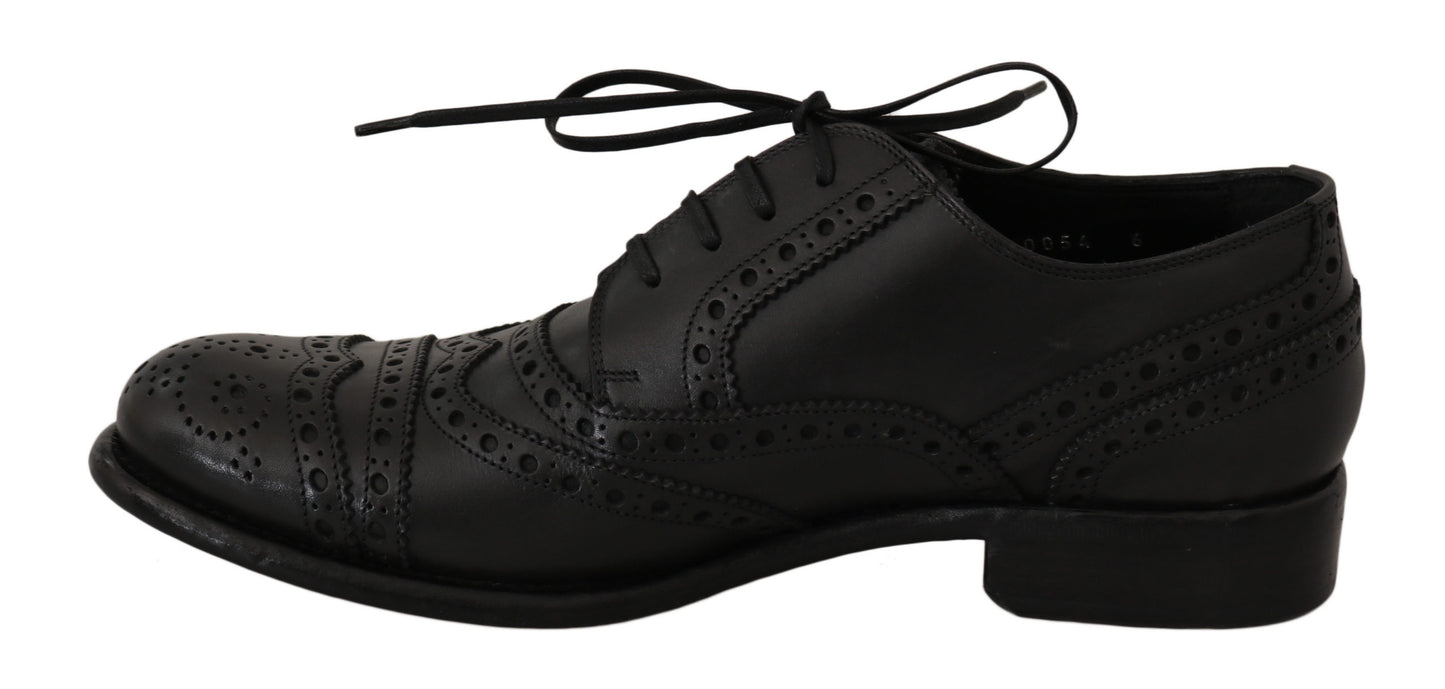 Elegant Gray Wingtip Derby Dress Shoes