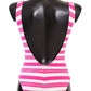 Pink Stripe Ibiza Print Swimsuit