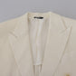 Elegant Off White Silk-Blend Suit