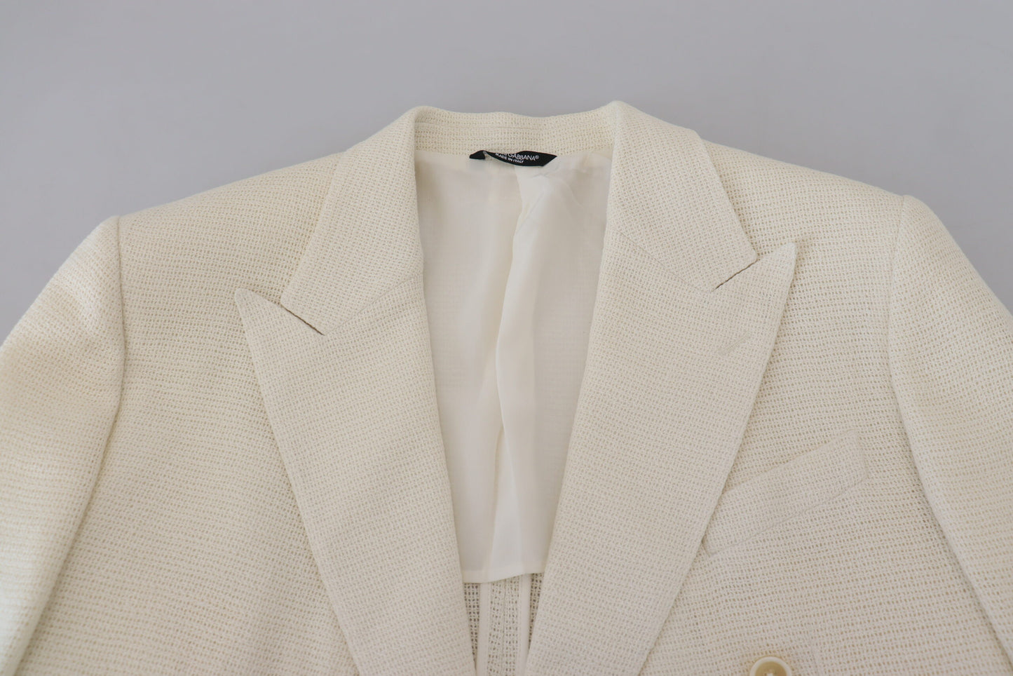 Elegant Off White Silk-Blend Suit