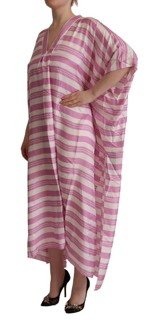 Silken Striped Kaftan Tunic Dress - Exclusive Design