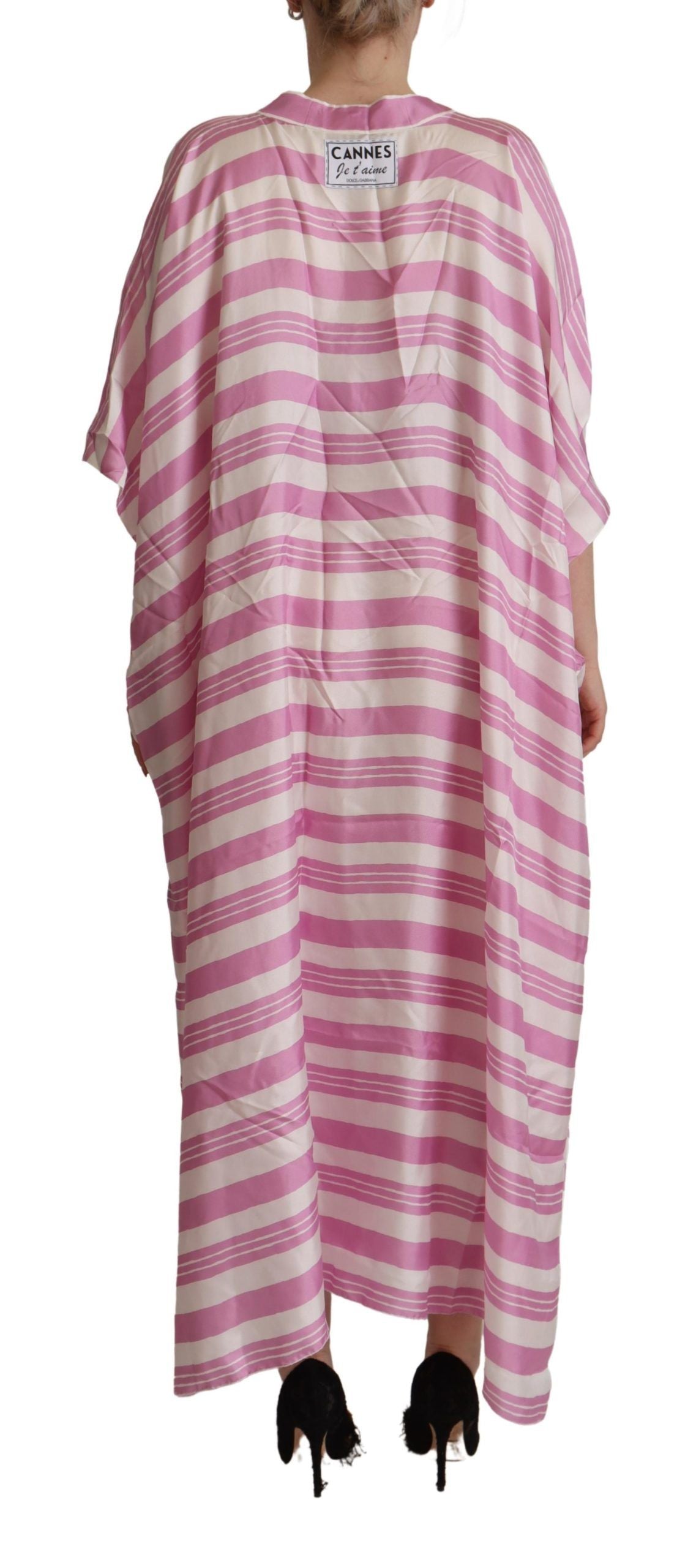 Silken Striped Kaftan Tunic Dress - Exclusive Design