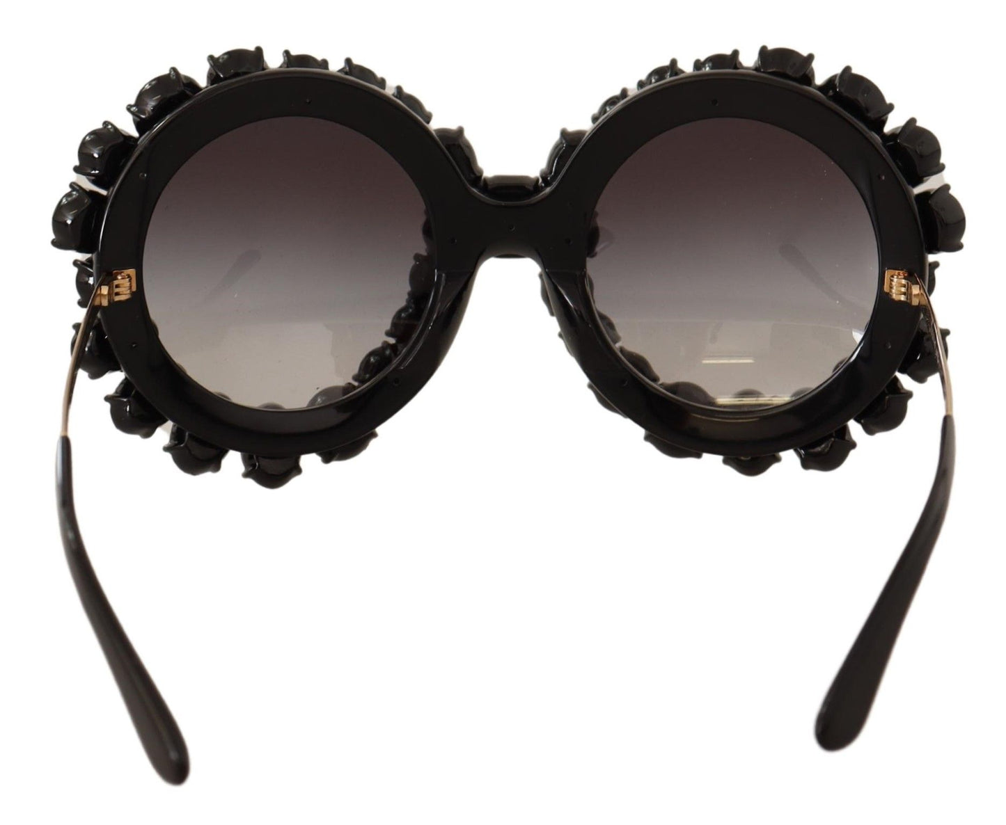 Elegant Crystal-Embellished Round Sunglasses