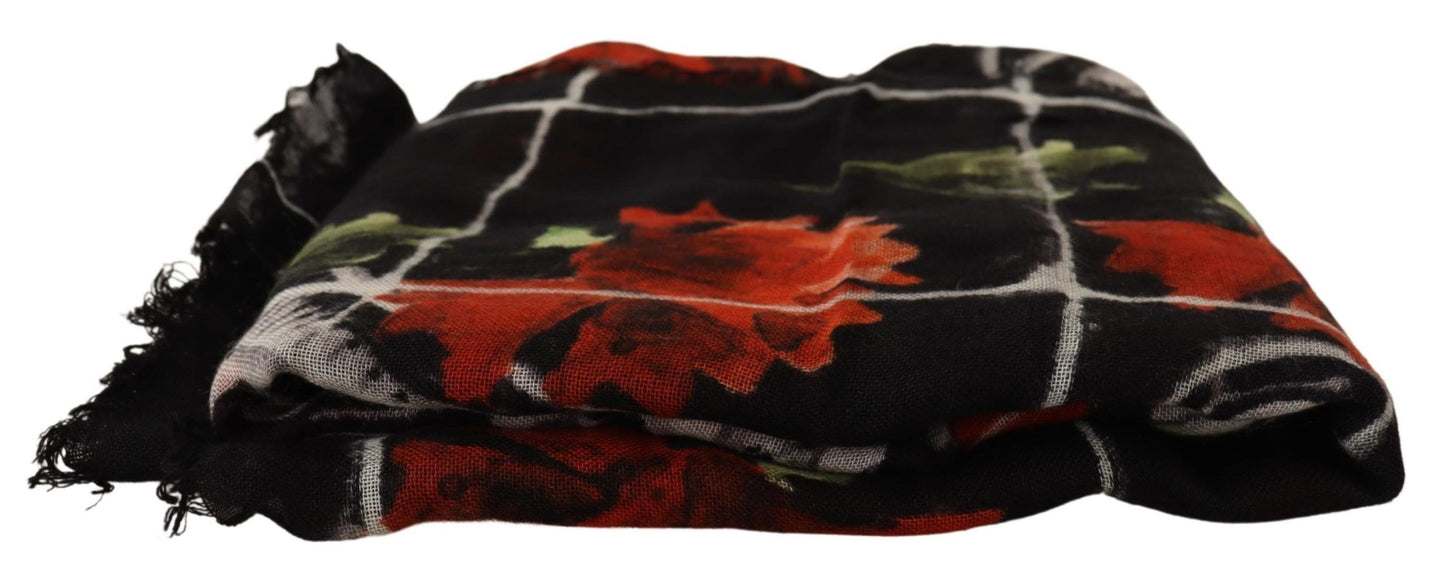 Sumptuous Floral Cashmere Silk Scarf