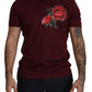 Bordeaux Roses Cotton Crewneck T-shirt