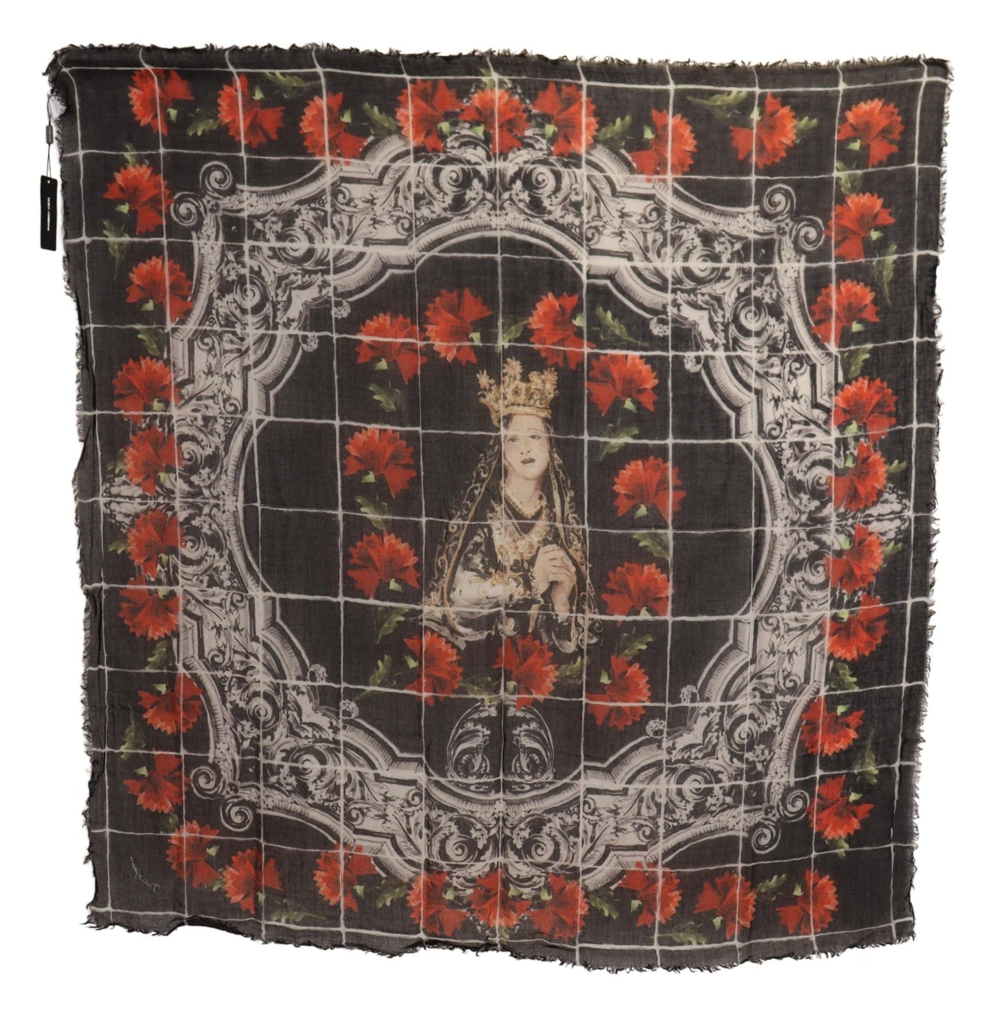 Sumptuous Floral Cashmere Silk Scarf