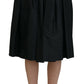 Elegant High Waist Midi Skirt in Black