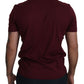 Bordeaux Roses Cotton Crewneck T-shirt