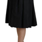 Elegant High Waist Midi Skirt in Black