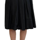 Elegant High Waist Midi Skirt in Black
