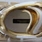 Elegant White and Gold Leather Sneakers