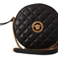 Elegant Round Nappa Leather Shoulder Bag