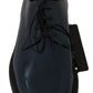 Elegant Blue Leather Derby Dress Shoes