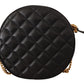 Elegant Round Nappa Leather Shoulder Bag