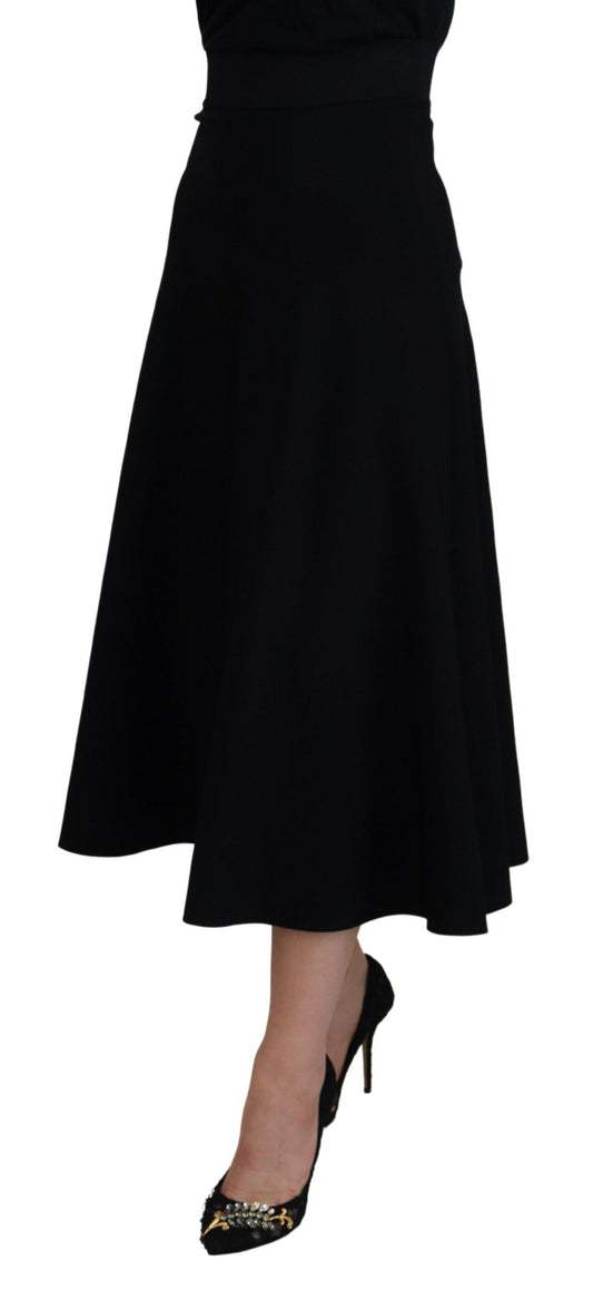 Elegant High-Waist A-Line Midi Skirt