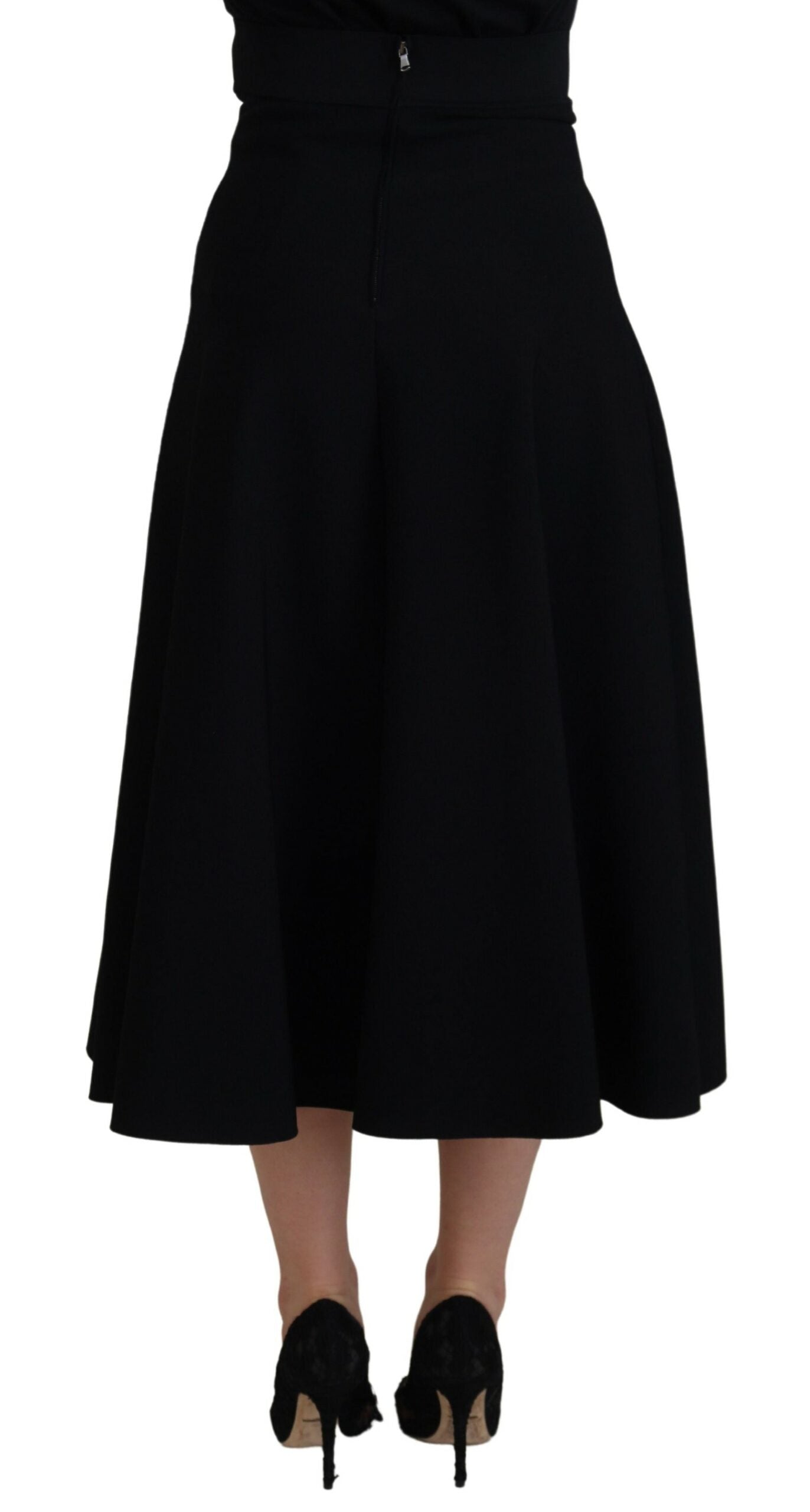 Elegant High-Waist A-Line Midi Skirt