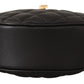 Elegant Round Nappa Leather Shoulder Bag