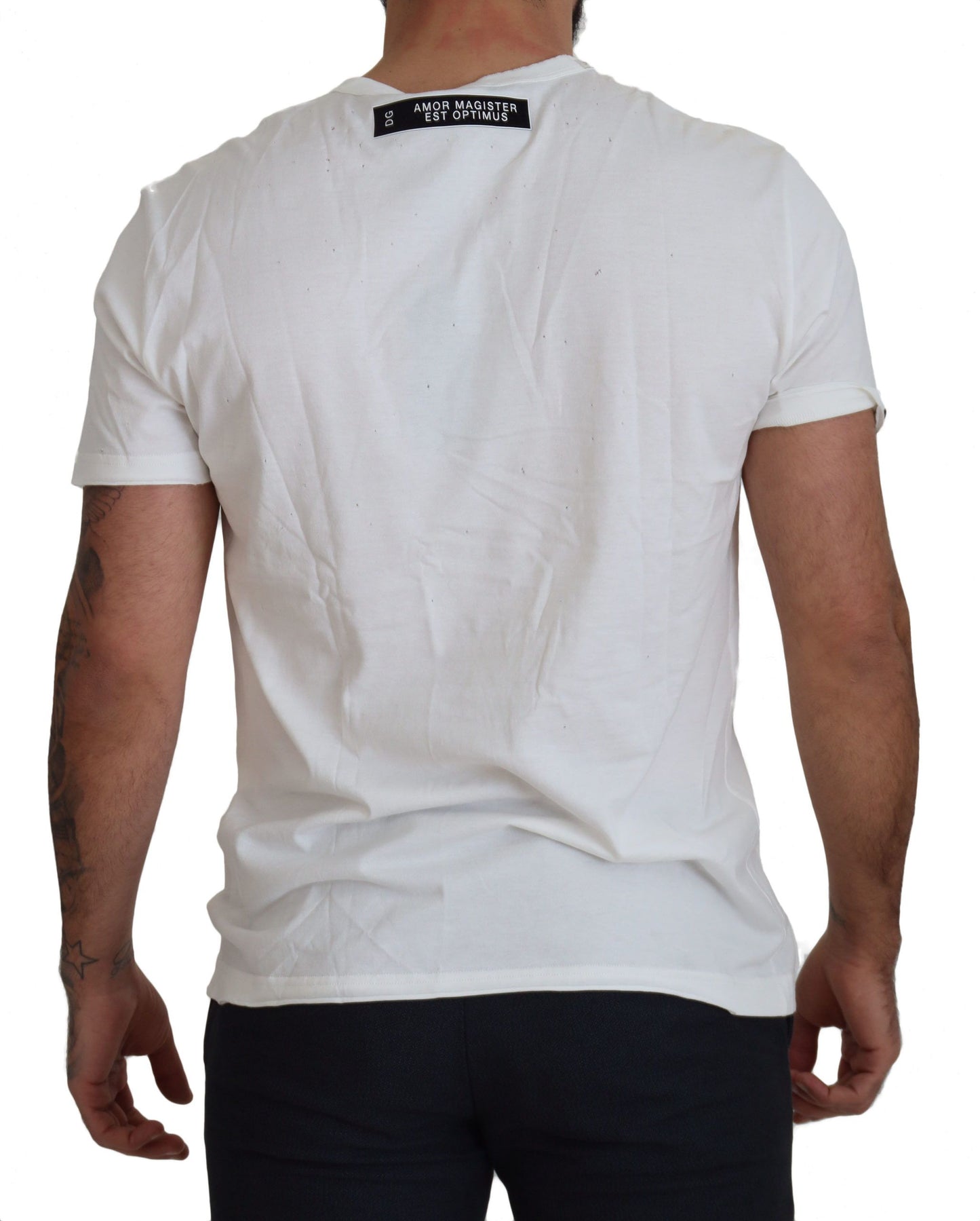 Elegant White Cotton Crewneck T-Shirt