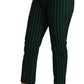 Elegant High-Waist Skinny Pants in Black & Green